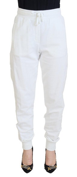 Dolce & Gabbana White Cotton Women Sweatpants Pants Dolce & Gabbana White Cotton Women Sweatpants Pants