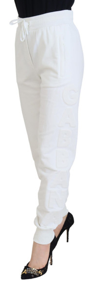 Dolce & Gabbana White Cotton Women Sweatpants Pants Dolce & Gabbana White Cotton Women Sweatpants Pants