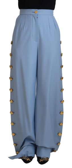 Light Blue Button Wide Leg Pants Light Blue Button Wide Leg Pants