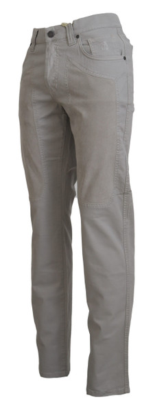 Jeckerson Gray Cotton Tapered Men Casual Pants Jeckerson Gray Cotton Tapered Men Casual Pants