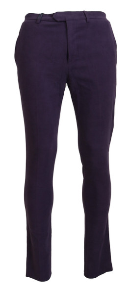 BENCIVENGA Purple Pure Cotton Tapered Mens Pants BENCIVENGA Purple Pure Cotton Tapered Mens Pants