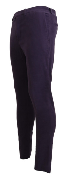 BENCIVENGA Purple Pure Cotton Tapered Mens Pants BENCIVENGA Purple Pure Cotton Tapered Mens Pants