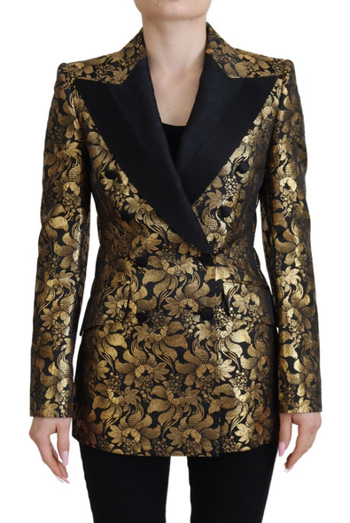 Black Gold Jacquard Coat Blazer Jacket Black Gold Jacquard Coat Blazer Jacket