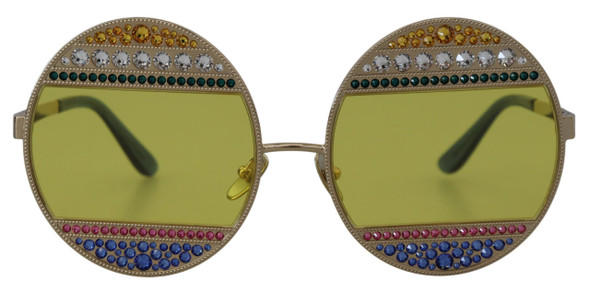 Gold Oval Metal Crystals Shades DG2209B Sunglasses Gold Oval Metal Crystals Shades DG2209B Sunglasses
