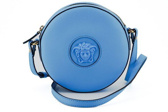 Chic Blue Leather Round Shoulder Bag Chic Blue Leather Round Shoulder Bag