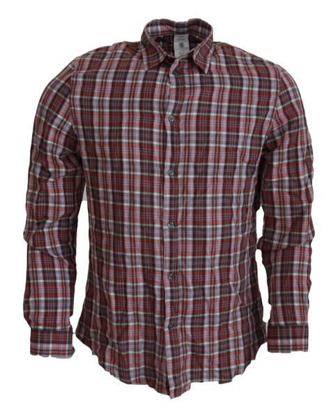 GF Ferre Multicolor Checkered Cotton Long Sleeves Casual Shirt GF Ferre Multicolor Checkered Cotton Long Sleeves Casual Shirt