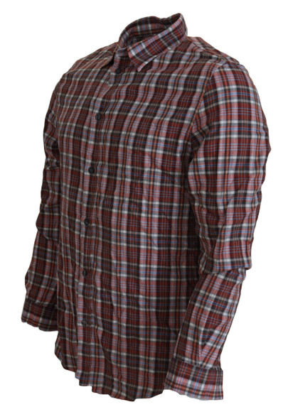 GF Ferre Multicolor Checkered Cotton Long Sleeves Casual Shirt GF Ferre Multicolor Checkered Cotton Long Sleeves Casual Shirt