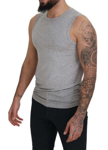 Ermanno Scervino Grey Sleeveless Men Pullover T-shirt Ermanno Scervino Grey Sleeveless Men Pullover T-shirt