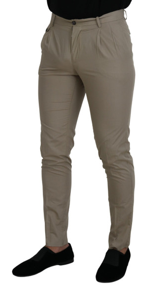 Dolce & Gabbana Beige Cotton Slim Fit Men Pants Dolce & Gabbana Beige Cotton Slim Fit Men Pants