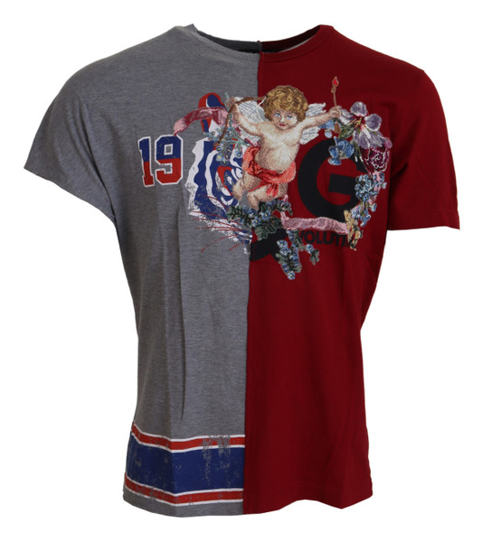 Red Gray Two Model DG Angel Crewneck T-shirt Red Gray Two Model DG Angel Crewneck T-shirt