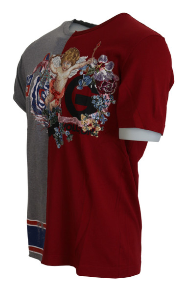 Red Gray Two Model DG Angel Crewneck T-shirt Red Gray Two Model DG Angel Crewneck T-shirt