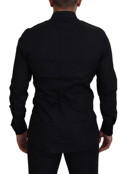 Black Gold Crown Slim Fit Dress Formal Shirt Black Gold Crown Slim Fit Dress Formal Shirt