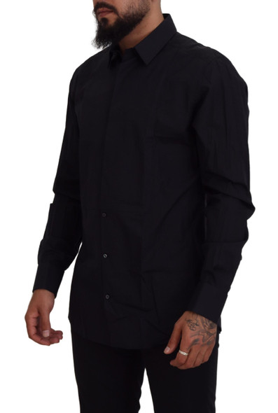 Dolce & Gabbana Black Gold Cotton Slim Fit Dress Mens Shirt Dolce & Gabbana Black Gold Cotton Slim Fit Dress Mens Shirt