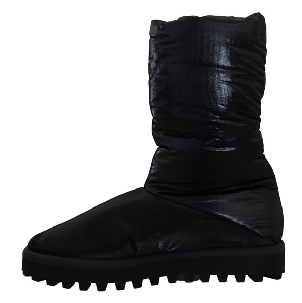 Black Boots Padded Mid Calf Winter Shoes Black Boots Padded Mid Calf Winter Shoes