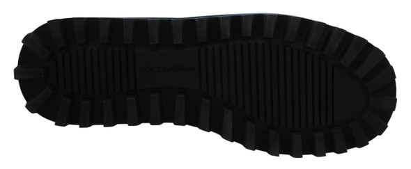 Dolce & Gabbana Blue Nylon Boots Padded Mid Calf Shoes Dolce & Gabbana Blue Nylon Boots Padded Mid Calf Shoes