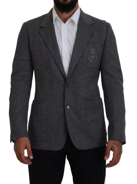 Dolce & Gabbana Gray Wool Stretch Slim Fit Jacket Blazer Dolce & Gabbana Gray Wool Stretch Slim Fit Jacket Blazer