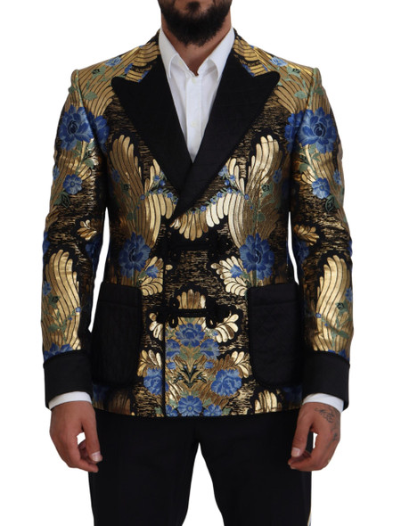 Dolce & Gabbana Gold Lurex Double Breasted Jacket Blazer Dolce & Gabbana Gold Lurex Double Breasted Jacket Blazer