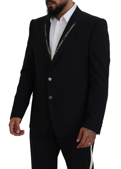 Black Wool Stretch Slim Fit Jacket Blazer Black Wool Stretch Slim Fit Jacket Blazer