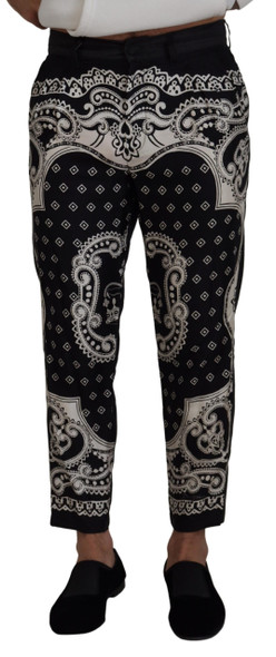 Black Silk Bandana Print Pants Black Silk Bandana Print Pants