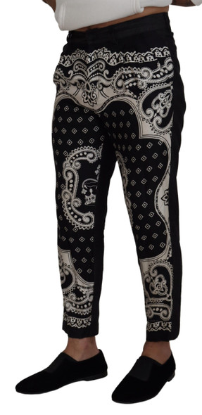Black Silk Bandana Print Pants Black Silk Bandana Print Pants