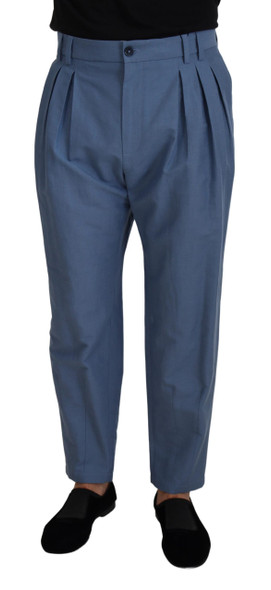 Dolce & Gabbana Blue Linen Chino Formal Pants Dolce & Gabbana Blue Linen Chino Formal Pants