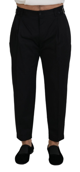 Dolce & Gabbana Black Cotton Chino Formal Pants Dolce & Gabbana Black Cotton Chino Formal Pants