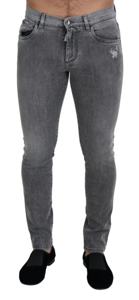 Grey Washed Cotton Skinny Denim Jeans Grey Washed Cotton Skinny Denim Jeans
