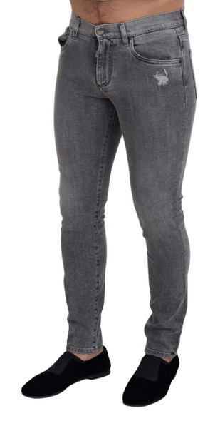 Grey Washed Cotton Skinny Denim Jeans Grey Washed Cotton Skinny Denim Jeans