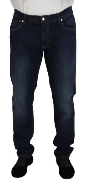 Dolce & Gabbana Blue Cotton Straight Fit Casual Denim Jeans Dolce & Gabbana Blue Cotton Straight Fit Casual Denim Jeans