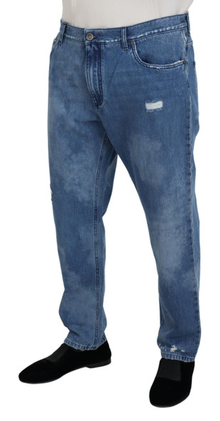 Blue Washed Cotton Casual Denim Jeans Blue Washed Cotton Casual Denim Jeans