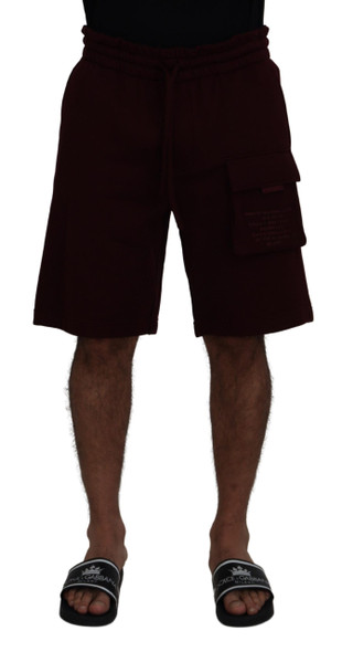 Dolce & Gabbana Maroon Bermuda Cargo Men Shorts Dolce & Gabbana Maroon Bermuda Cargo Men Shorts