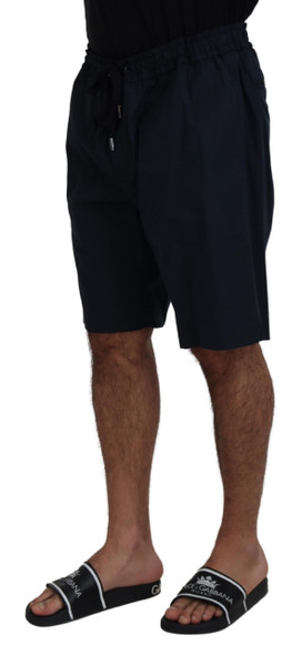 Blue Bermuda Mid Waist Casual Shorts Blue Bermuda Mid Waist Casual Shorts