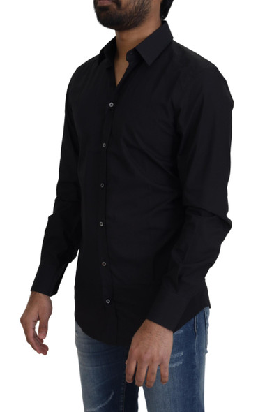 Black Cotton Slim Fit Formal Dress GOLD Shirt Black Cotton Slim Fit Formal Dress GOLD Shirt
