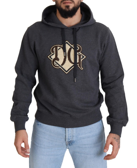 Gray Logo Cotton Hooded Sweatshirt Sweater Gray Logo Cotton Hooded Sweatshirt Sweater