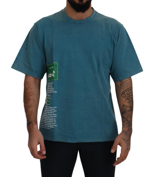 Dolce & Gabbana Blue Logo Print Crewneck Cotton T-shirt Dolce & Gabbana Blue Logo Print Crewneck Cotton T-shirt