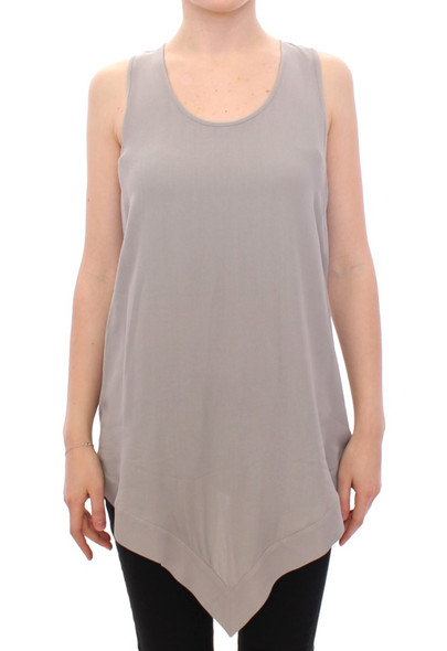 Gray Viscose Tank Top Shirt Blouse Gray Viscose Tank Top Shirt Blouse