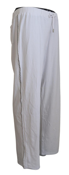John Galliano White Cotton Logo Loose Men Pants John Galliano White Cotton Logo Loose Men Pants