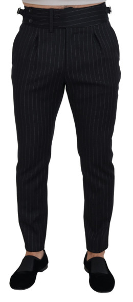Black Wool Striped Chino Pants Black Wool Striped Chino Pants