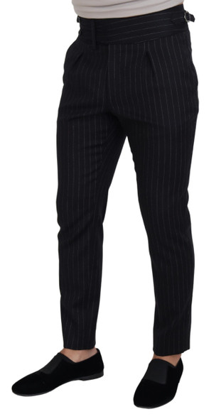 Black Wool Striped Chino Pants Black Wool Striped Chino Pants
