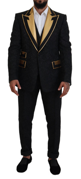 Dolce & Gabbana Black Gold Fantasy Tuxedo Slim Fit Suit Dolce & Gabbana Black Gold Fantasy Tuxedo Slim Fit Suit