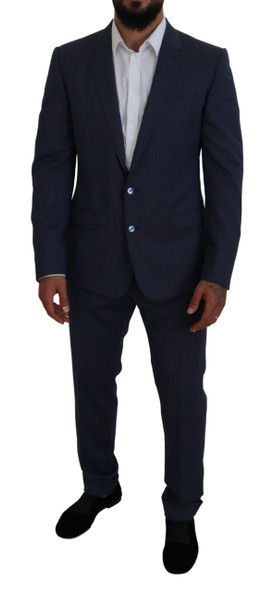 Dolce & Gabbana Blue Wool MARTINI 2 Piece Slim Fit Suit Dolce & Gabbana Blue Wool MARTINI 2 Piece Slim Fit Suit