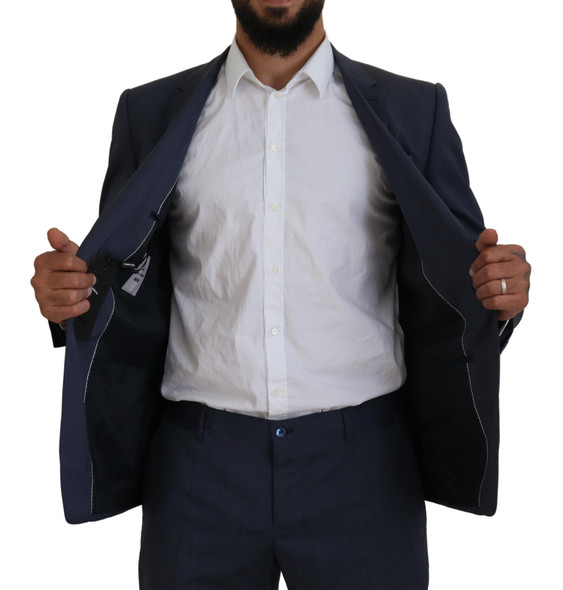 Dolce & Gabbana Blue Wool MARTINI 2 Piece Slim Fit Suit Dolce & Gabbana Blue Wool MARTINI 2 Piece Slim Fit Suit