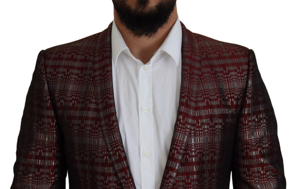 Dolce & Gabbana Bordeaux Silver GOLD Slim Fit Suit Dolce & Gabbana Bordeaux Silver GOLD Slim Fit Suit