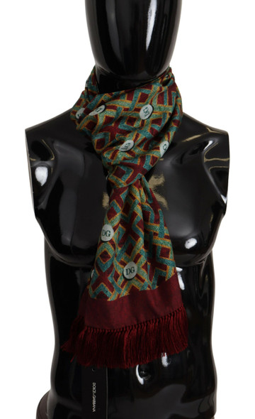 Dolce & Gabbana Multicolor DG Logo Shawl Warm Neck Wrap Fringe Scarf Dolce & Gabbana Multicolor DG Logo Shawl Warm Neck Wrap Fringe Scarf