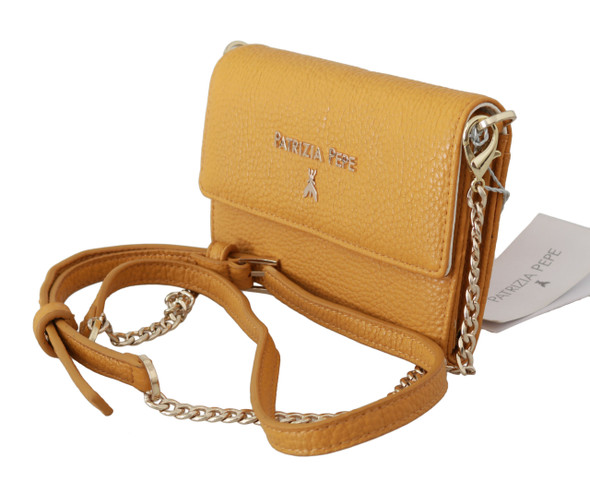Yellow Logo Leather Shoulder Strap Sling Bag Yellow Logo Leather Shoulder Strap Sling Bag