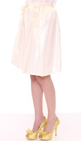 White Above-Knee Stretch Waist Strap Skirt White Above-Knee Stretch Waist Strap Skirt