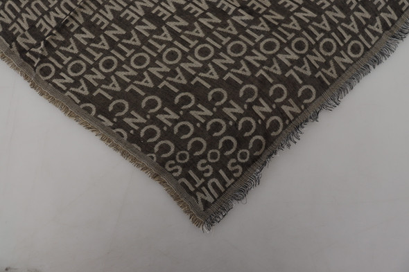 Gray Logo Knit Neck Wrap Shawl Scarf Gray Logo Knit Neck Wrap Shawl Scarf
