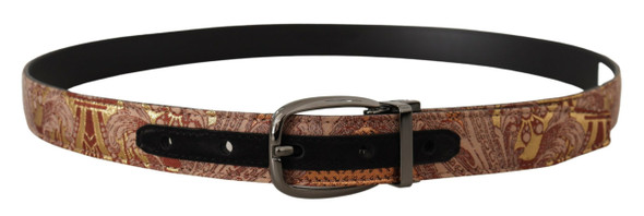 Multicolor Embossed Leather Black Metal Buckle Belt Multicolor Embossed Leather Black Metal Buckle Belt