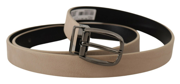 Dolce & Gabbana Beige Vitello Beige Tone Logo Metal Buckle Belt Dolce & Gabbana Beige Vitello Beige Tone Logo Metal Buckle Belt