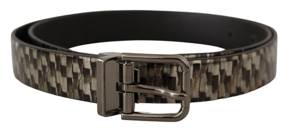 Brown Herringbone Leather Gray Belt Brown Herringbone Leather Gray Belt
